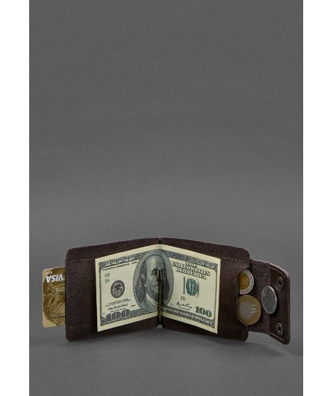 Men's leather wallet brown 10.0 money clip