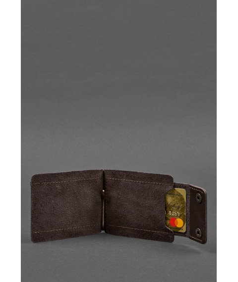 Men's leather wallet brown 10.0 money clip