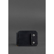 Men's leather wallet black 10.0 money clip Crazy Horse
