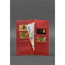 Шкіряне портмоне-купюрник 11.0 червоне