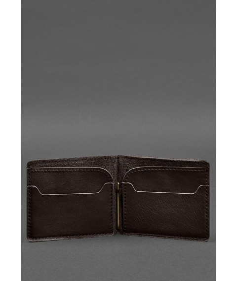 Leather wallet 13.0 clip dark brown crust