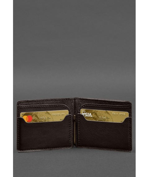 Leather wallet 13.0 clip dark brown crust