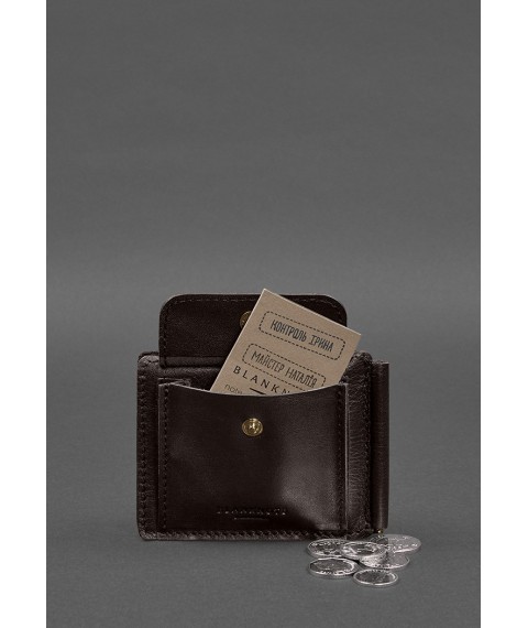 Leather wallet 13.0 clip dark brown crust