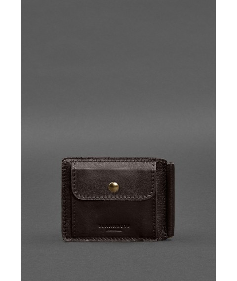 Leather wallet 13.0 clip dark brown crust