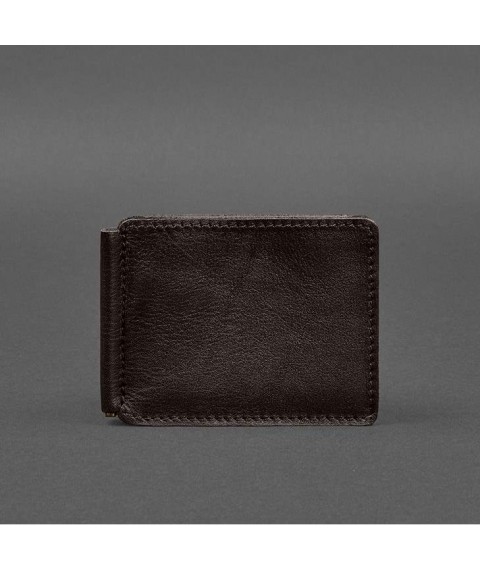 Leather wallet 13.0 clip dark brown crust