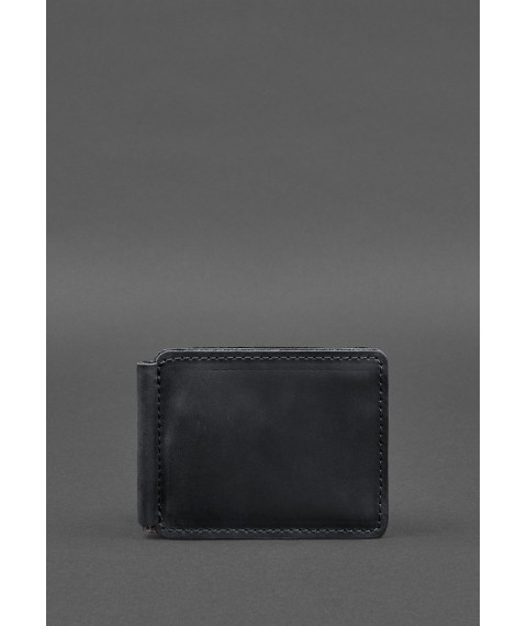 Leather wallet 13.0 clip Black Crazy Horse