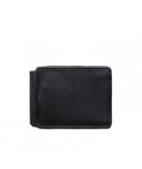 Leather wallet 13.0 clip Black Crazy Horse