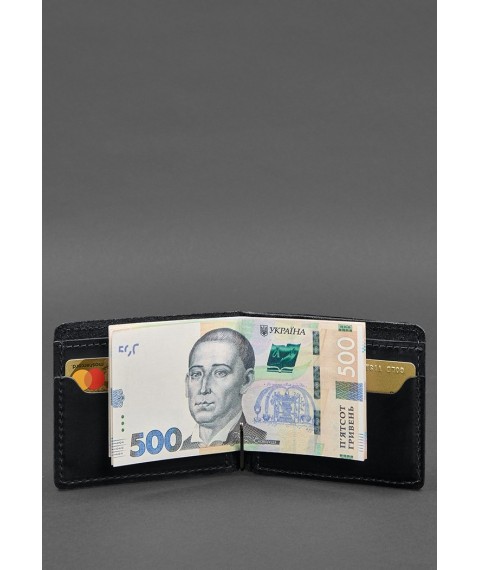 Leather wallet 13.0 clip Black Crazy Horse