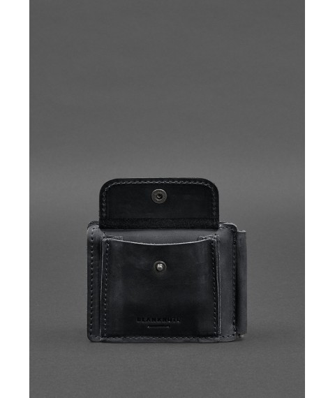 Leather wallet 13.0 clip Black Crazy Horse