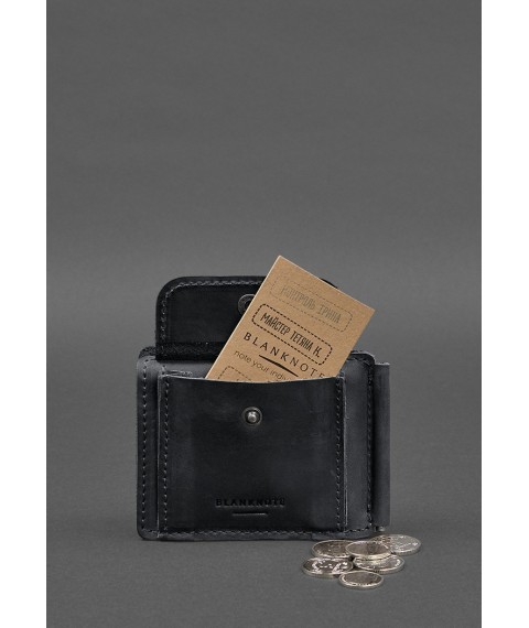 Leather wallet 13.0 clip Black Crazy Horse