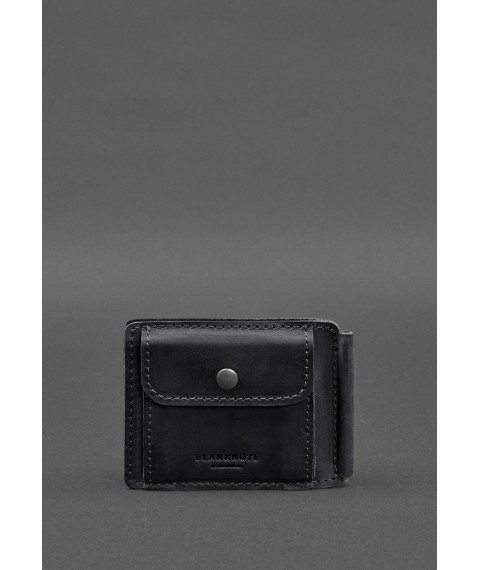 Leather wallet 13.0 clip Black Crazy Horse