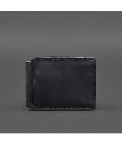 Leather wallet 13.0 clip Black Crazy Horse