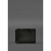 Кожаное портмоне 13.0 зажим черное краст