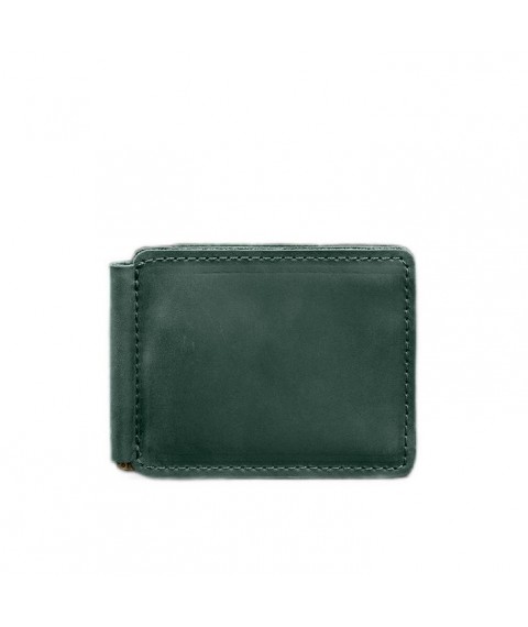 Leather wallet 13.0 clip Green Crazy Horse