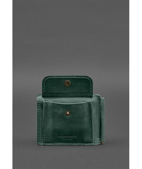 Leather wallet 13.0 clip Green Crazy Horse