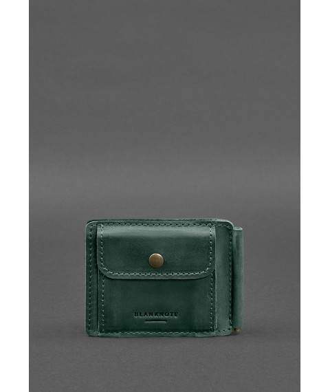 Leather wallet 13.0 clip Green Crazy Horse