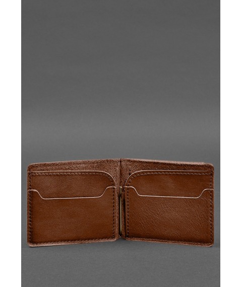 Leather wallet 13.0 clip light brown crust