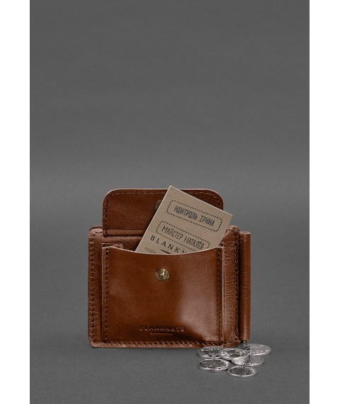 Leather wallet 13.0 clip light brown crust