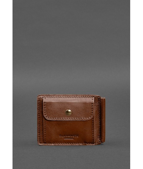 Leather wallet 13.0 clip light brown crust