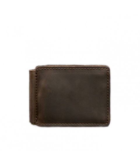 Leather wallet 13.0 clip dark brown Crazy Horse