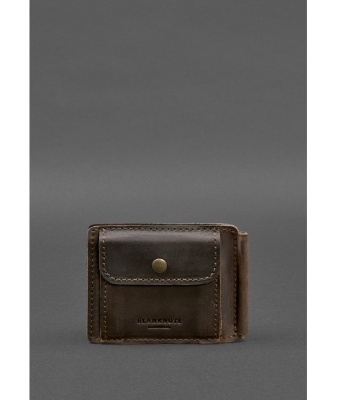 Leather wallet 13.0 clip dark brown Crazy Horse