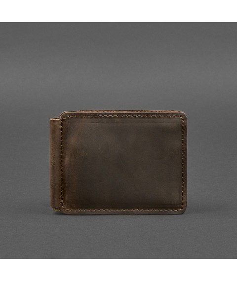 Leather wallet 13.0 clip dark brown Crazy Horse