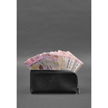 Leather wallet with zipper 14.0 Black