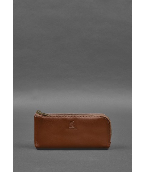 Leather wallet with zipper 14.0 light brown