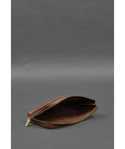 Leather wallet with zipper 14.0 light brown