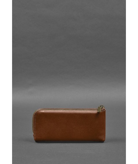 Leather wallet with zipper 14.0 light brown