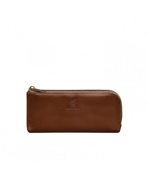 Leather wallet with zipper 14.0 light brown
