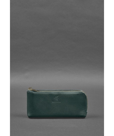 Leather wallet with zipper 14.0 green