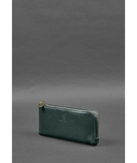 Leather wallet with zipper 14.0 green
