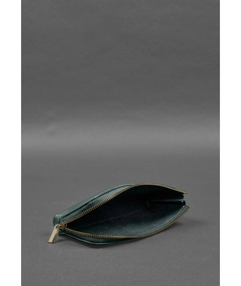 Leather wallet with zipper 14.0 green