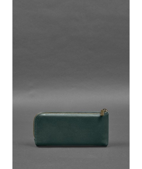 Leather wallet with zipper 14.0 green