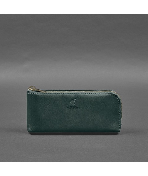 Leather wallet with zipper 14.0 green