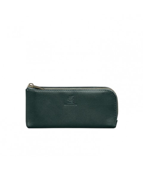 Leather wallet with zipper 14.0 green