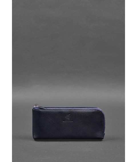 Leather wallet with zipper 14.0 Blue