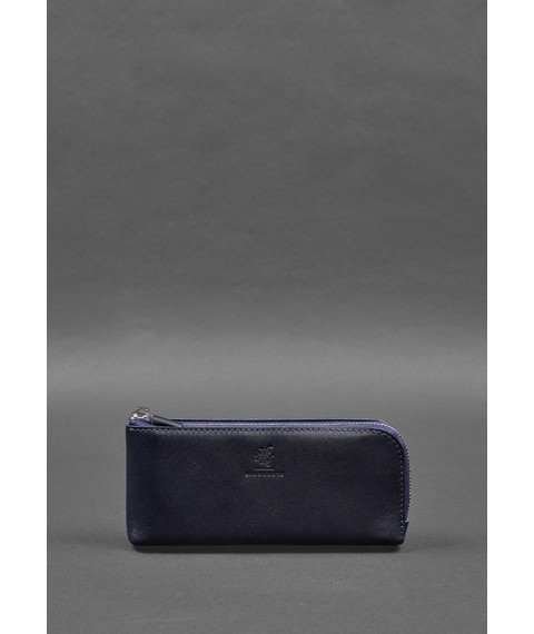 Leather wallet with zipper 14.0 Blue