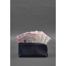 Leather wallet with zipper 14.0 Blue