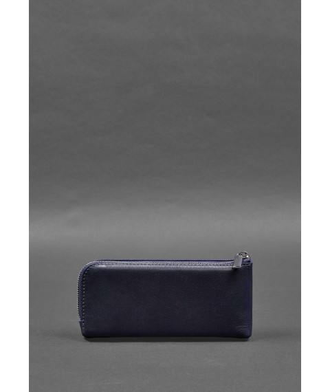 Leather wallet with zipper 14.0 Blue