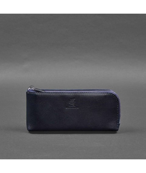 Leather wallet with zipper 14.0 Blue