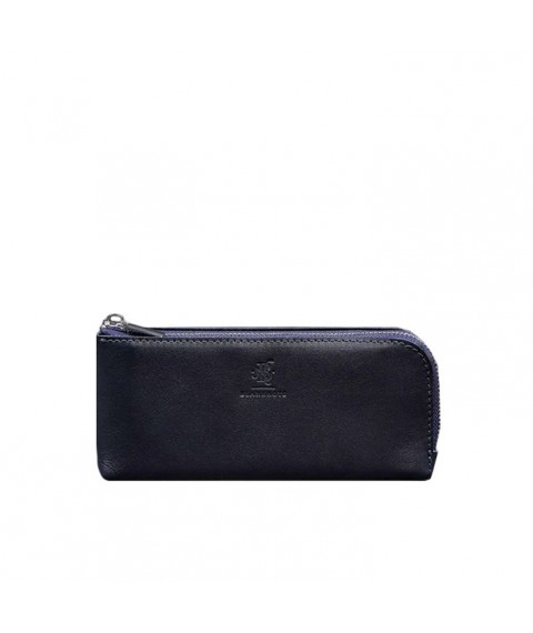 Leather wallet with zipper 14.0 Blue