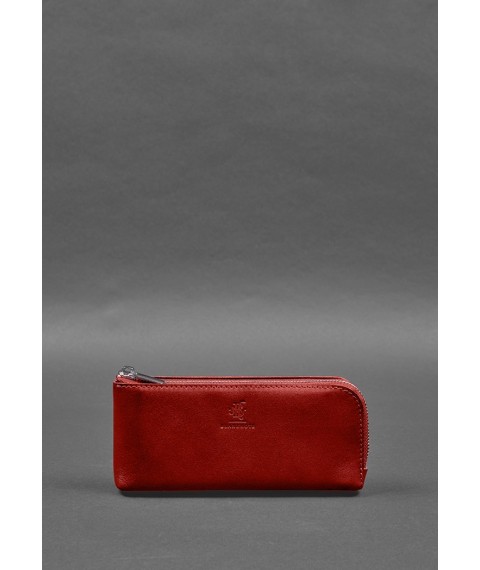Leather wallet with zipper 14.0 red