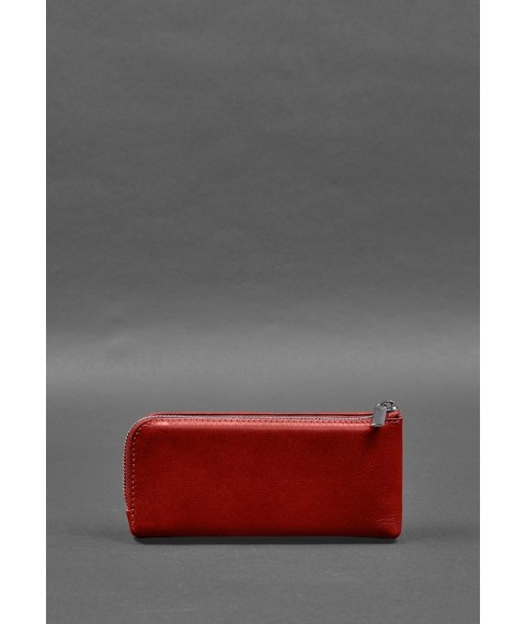 Leather wallet with zipper 14.0 red