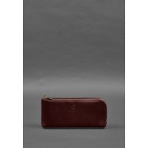 Leather wallet with zipper 14.0 burgundy