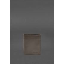Leather wallet with Brut button, dark beige crust