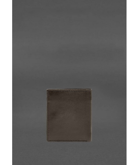 Leather wallet with Brut button, dark beige crust