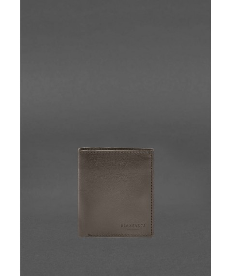 Leather wallet with Brut button, dark beige crust