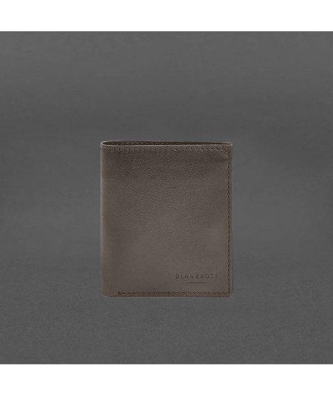 Leather wallet with Brut button, dark beige crust